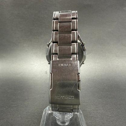 Casio Lineage Watch men 38mm Black Dial Steel Date Round Solar LIW-120 Runs7