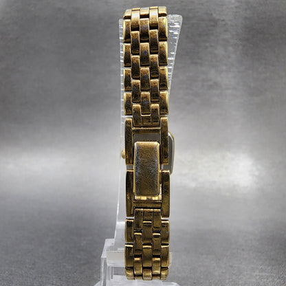 VTG Seiko Watch Women 17mm Black Dial Gold Tone Octagon V4005608 New Battery A16