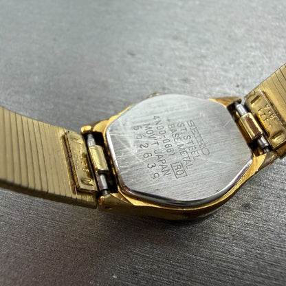 Seiko Watch Women 19mm Champagne Dial Gold Tone Round 4N00-0661 New Battery8