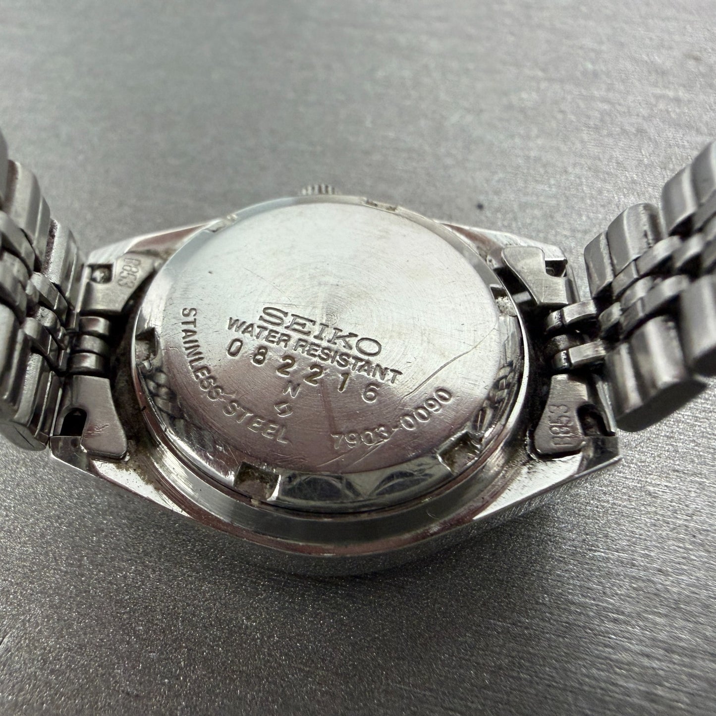Seiko Watch Women 25mm Silver Dial Silver Tone Daydate 7903-0090 New Battery9