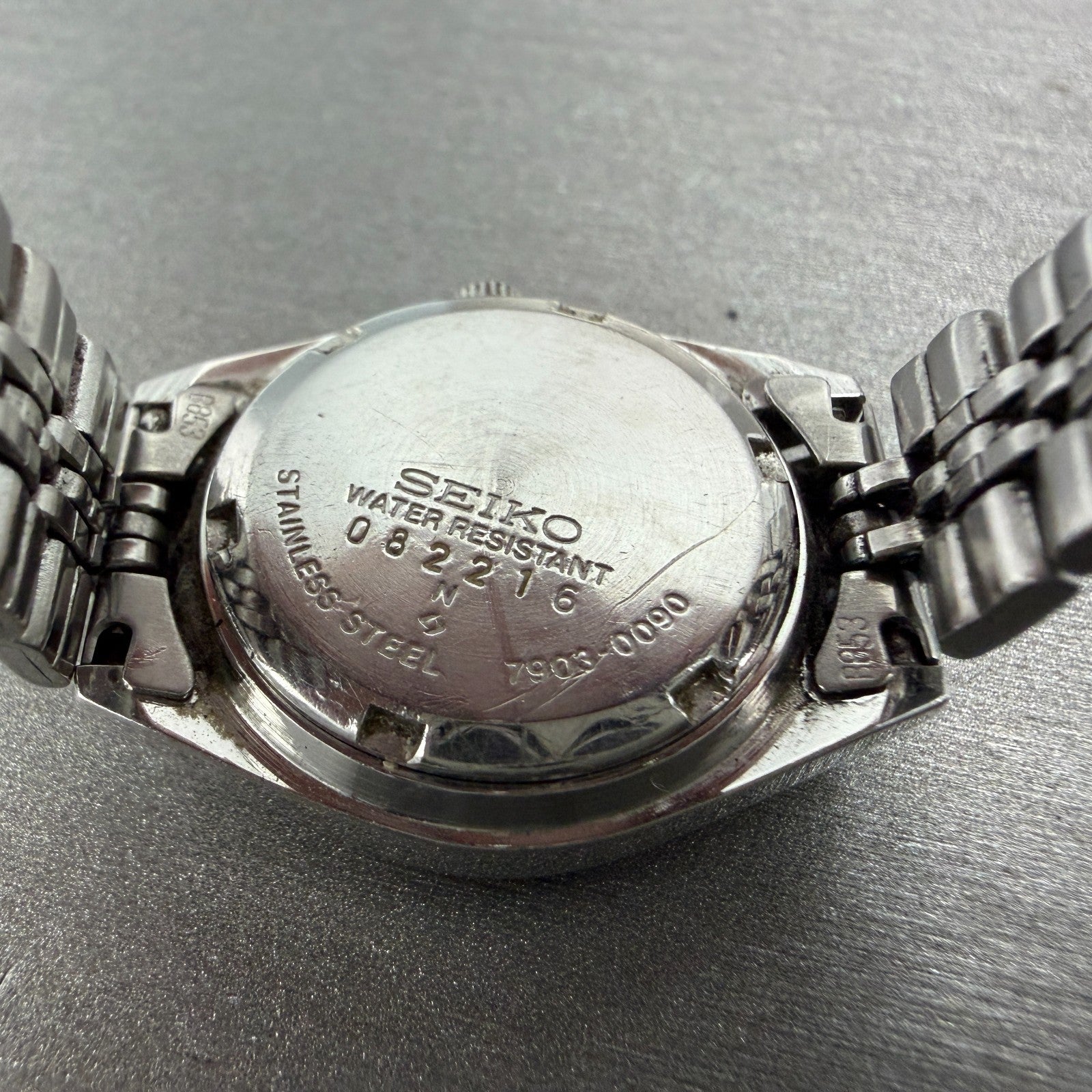 Seiko Watch Women 25mm Silver Dial Silver Tone Daydate 7903-0090 New Battery9