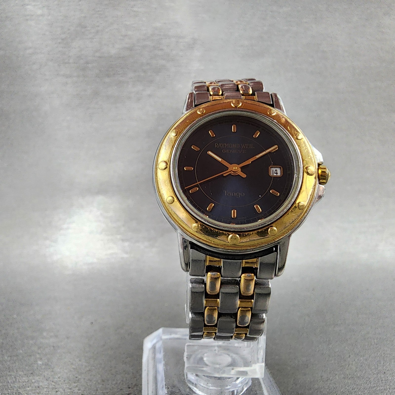 Raymond Weil Tango Watch Women 28mm Blue Dial Two Tone Date Round 5360 New Batt5