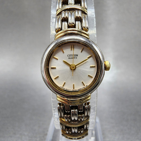 Citizen Watch Women 19mm Silver Dial Two Tone Round 5930S72242 New Battery0