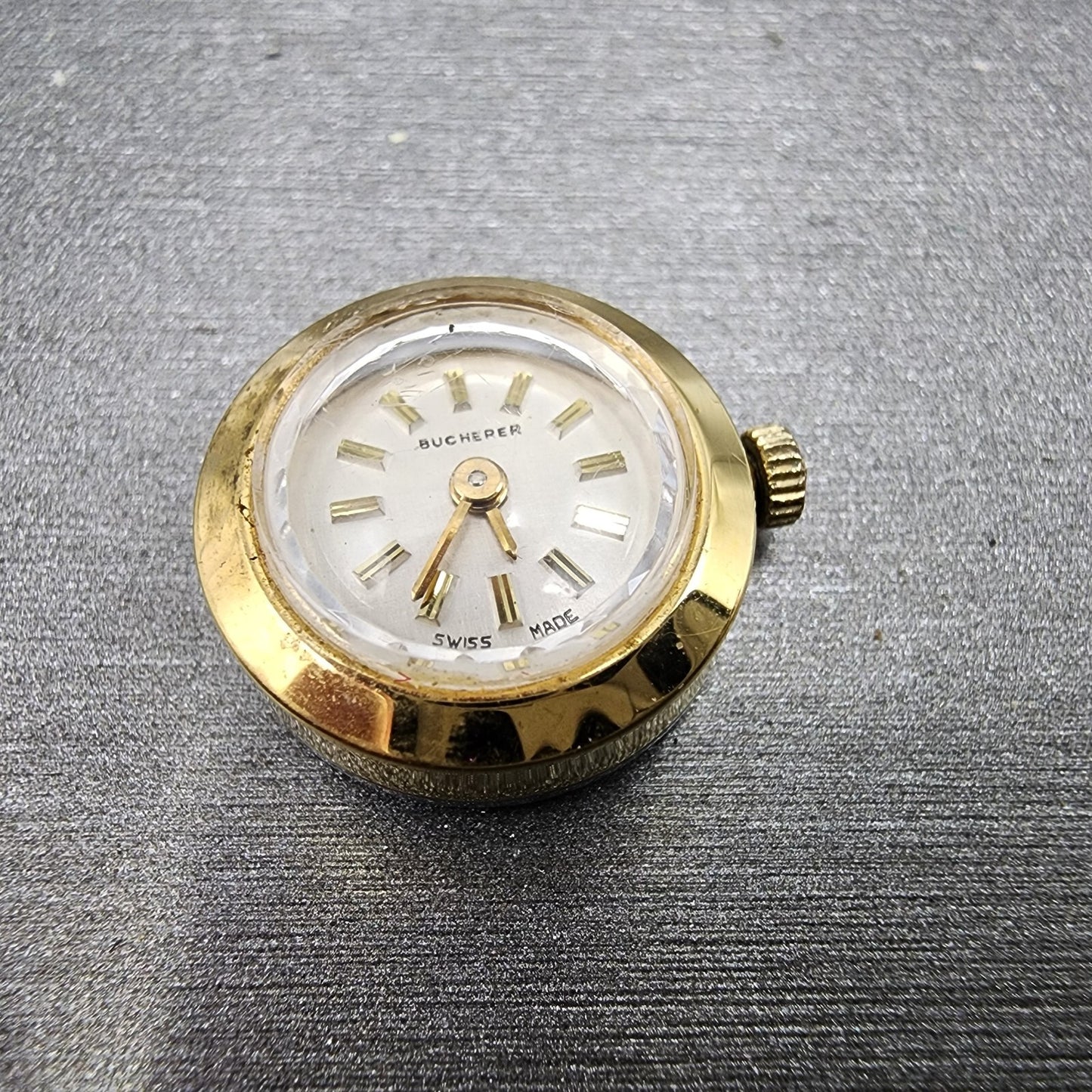 Bucherer Watch Women 19mm Silver Dial Gold Tone Manual Wind Runs Blue Bezel11
