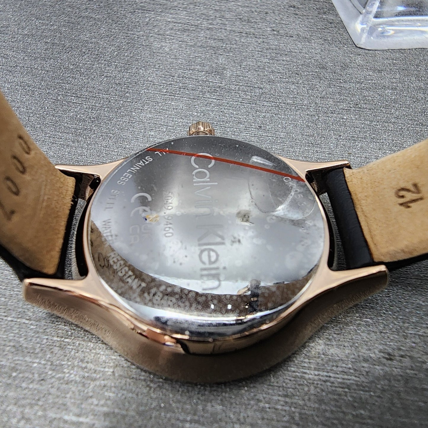 Calvin Klein Watch Women 28mm Pink Dial Rose Gold Tone Round Leather 252000609
