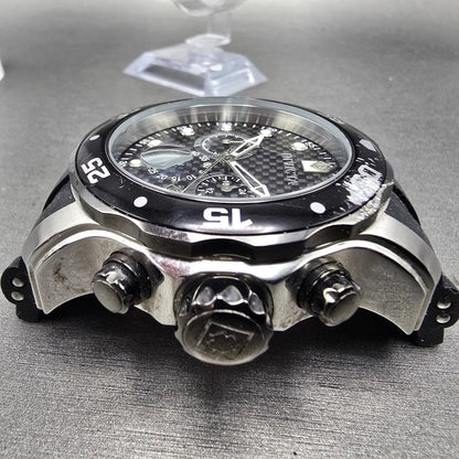 Invicta Pro Diver Chronograph Watch Men 48mm Black Dial Silver Tone Date New Bat6