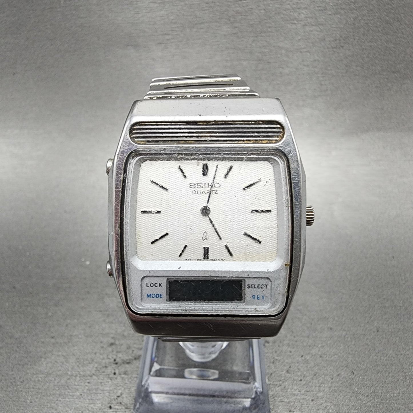 Seiko Analog Digital Watch Men 32mm White Dial Steel H2595010 PARTS0