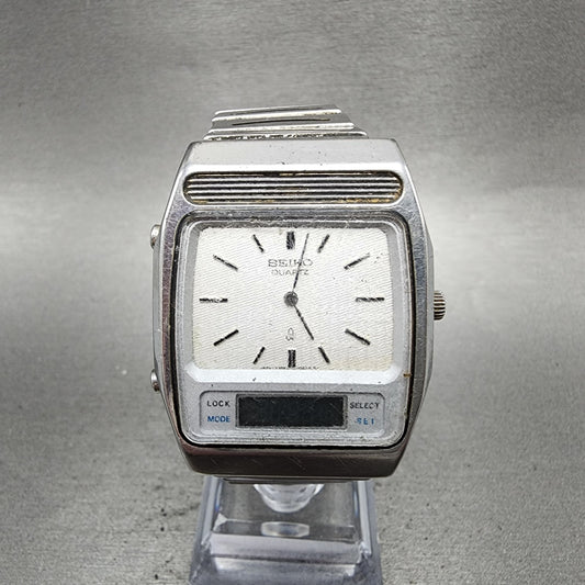 Seiko Analog Digital Watch Men 32mm White Dial Steel H2595010 PARTS0