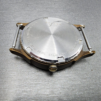 Seiko ALBA Moonphase Watch Men 31mm Champange Dial Bronze Tone Round New Battery