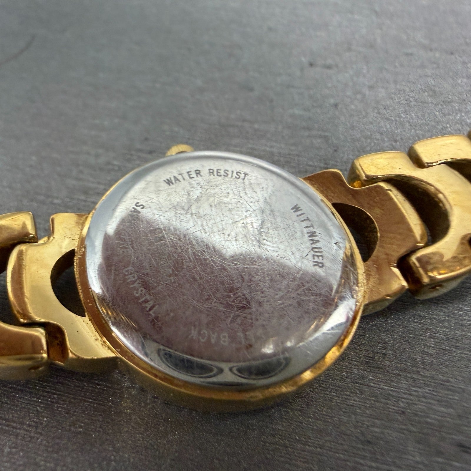 Wittnauer Watch Women 22mm MOP Dial Gold Tone Round Crystal Accents New Battery9