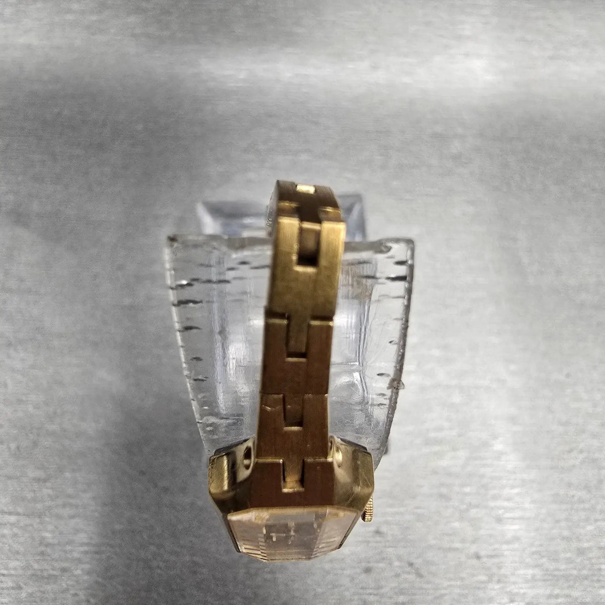 Seiko Watch Women 13mm Gold Dial Gold Tone Rectangle 1320-5989 New Battery4