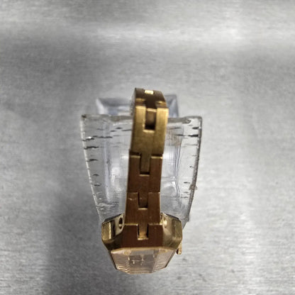 Seiko Watch Women 13mm Gold Dial Gold Tone Rectangle 1320-5989 New Battery4