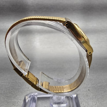 Citizen CQ Watch Women 17mm Black Dial Gold Tone Oval 3220-890779 New Battery8