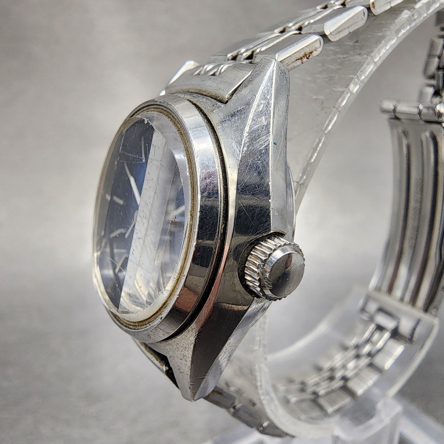 Seiko Automatic Watch Women 24mm Blue Dial Silver Tone Daydate READ!!!!!!!! Runs2
