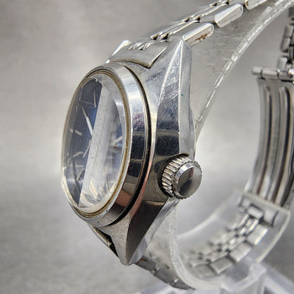 Seiko Automatic Watch Women 24mm Blue Dial Silver Tone Daydate READ!!!!!!!! Runs2