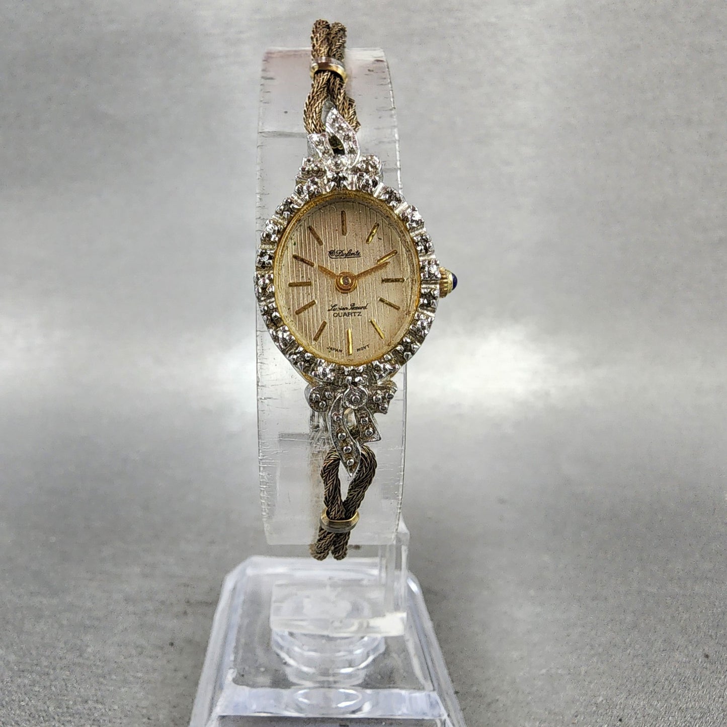 Lucien Piccard Dufonte Watch Women 16mm Champagne Dial Gold Tone Oval New Batt5