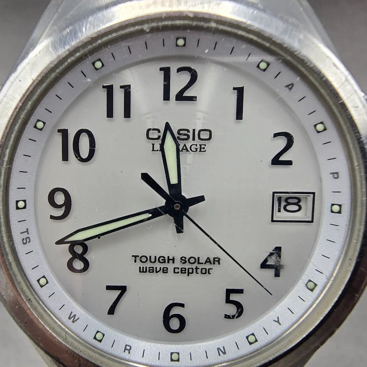 Casio Lineage Watch Men 38mm White Dial Steel Date LIW-120 Round PARTS2