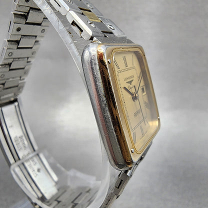 Longines Ferrari Watch Women 25mm Gold Dial Two Tone Date Rectangle New Battery3
