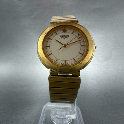 Seiko Watch Unisex 31mm Cream Dial Gold Tone Round 5Y95-6110 New Battery Vintage5