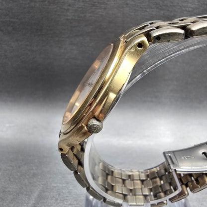 Seiko Watch Men 35mm White Dial Gold Tone Date Round 7N42-7030 New Battery VTG2