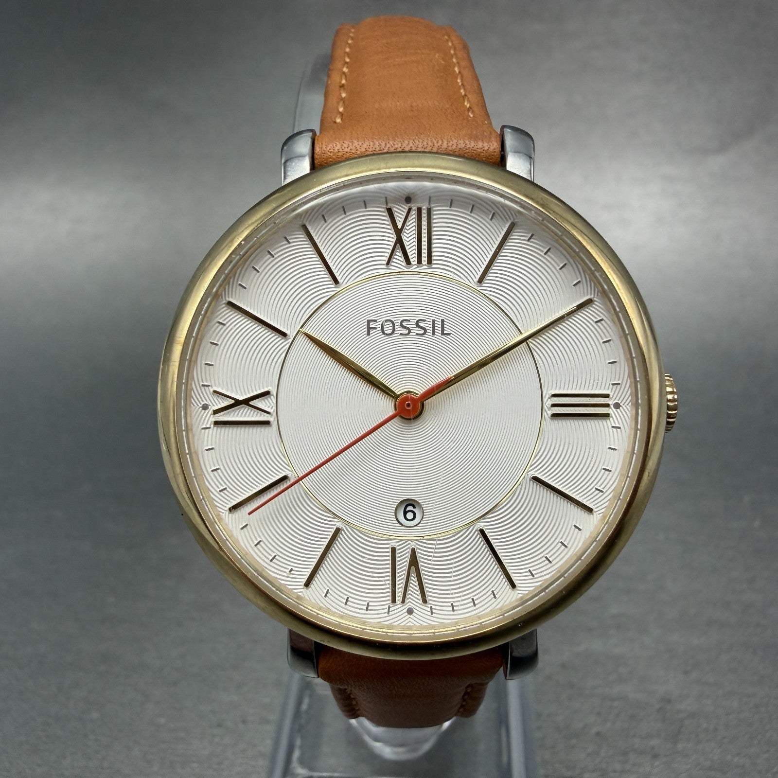 Fossil Jacqueline Watch Women 36mm White Dial Two Tone Date Round ES3737 Newbatt0