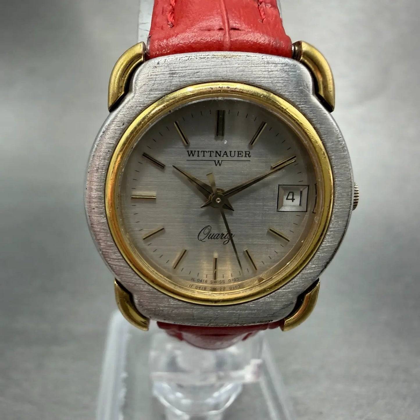 Wittnauer Watch Women 24mm Silver Dial Two Tone Date IL04180703 New Battery0