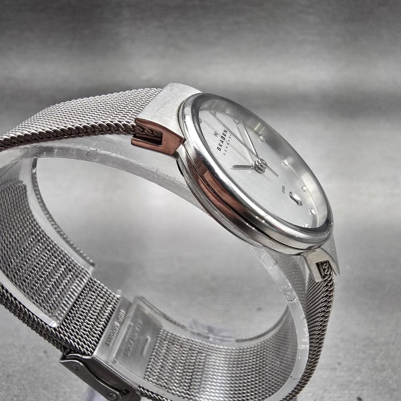 Skagen Ancher Watch Women 26mm Silver Dial Silver Tone Date 0355SSSC New Battery3