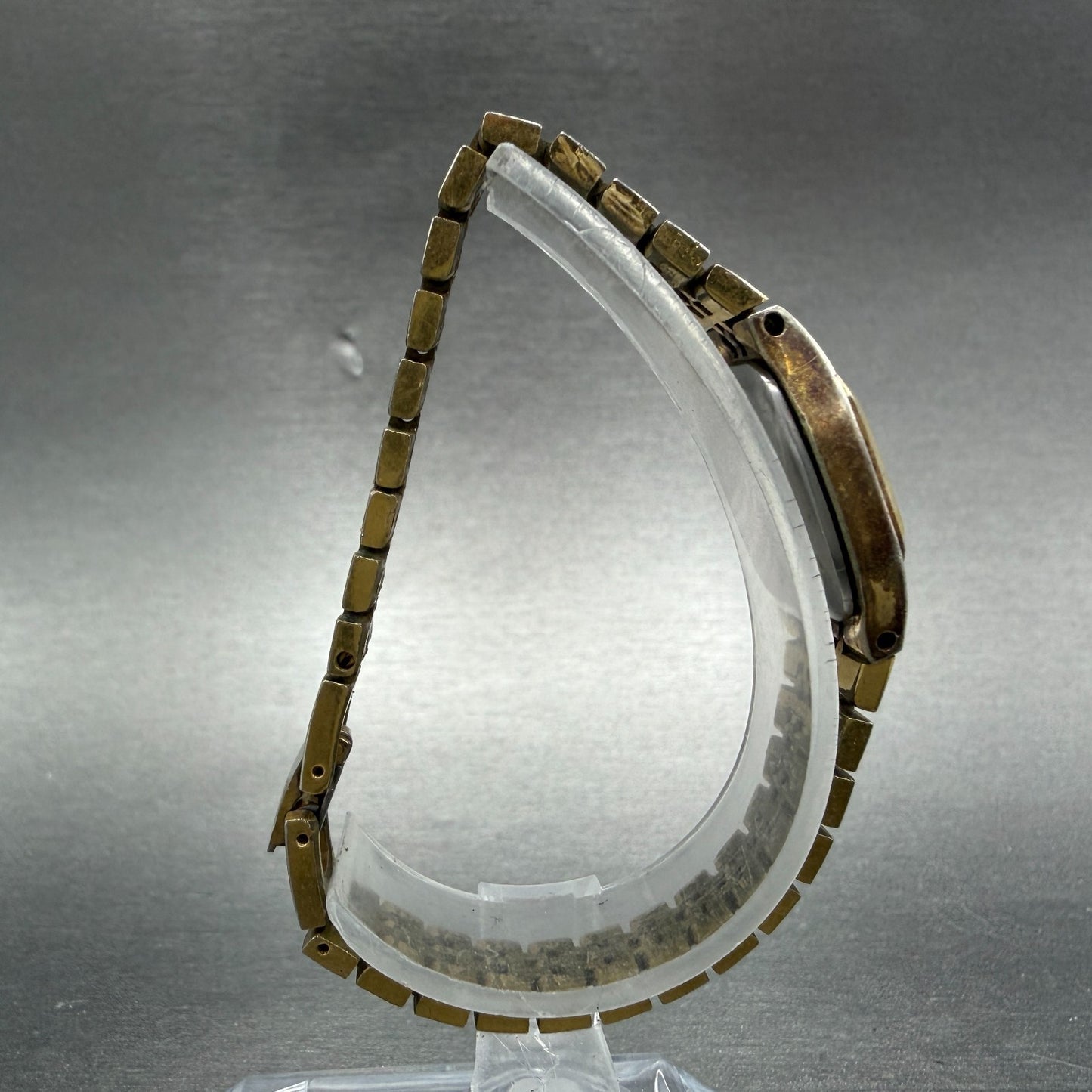 Seiko Watch Women 17mm Champagne Dial Gold Tone Octagon 5420-5420 New Battery8