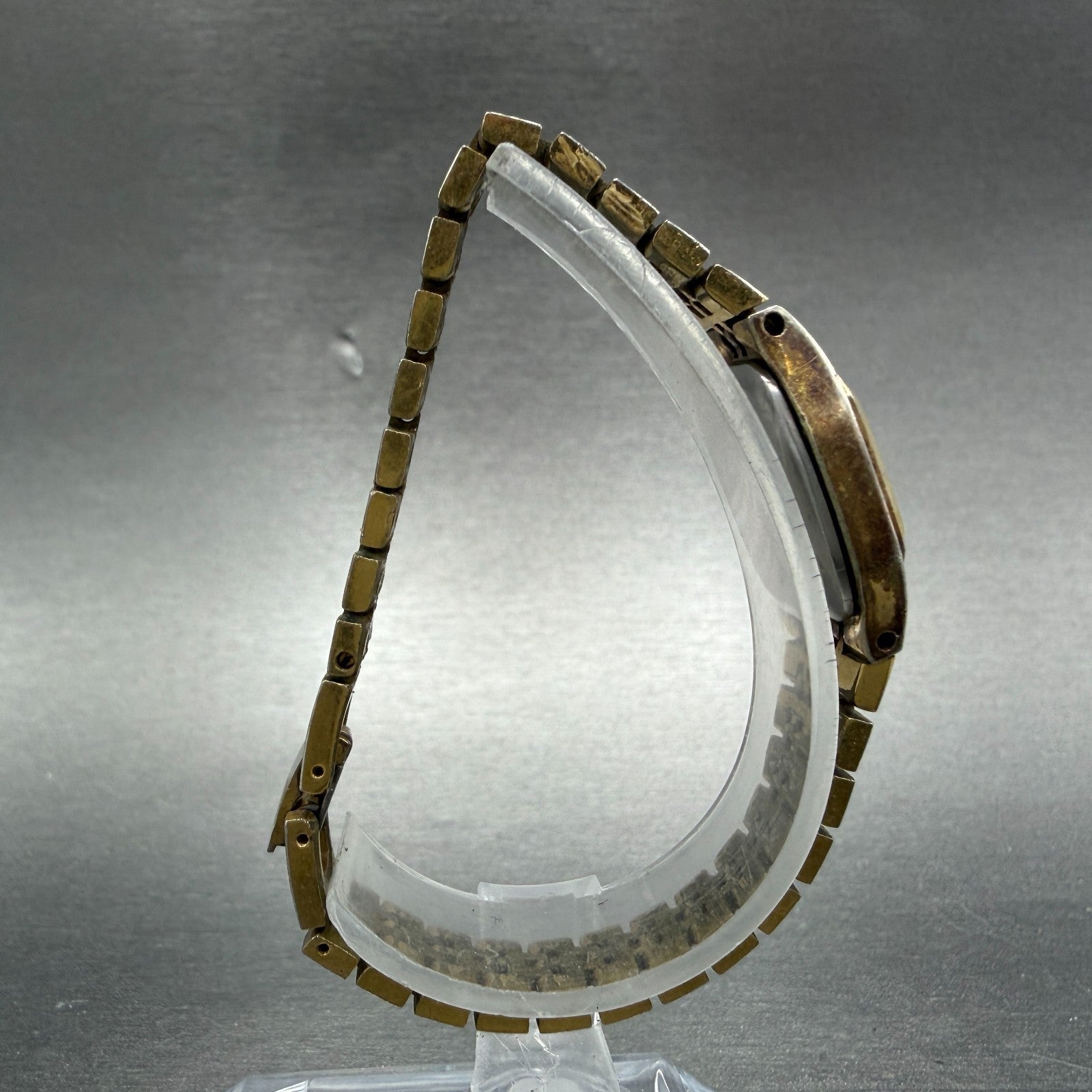 Seiko Watch Women 17mm Champagne Dial Gold Tone Octagon 5420-5420 New Battery8