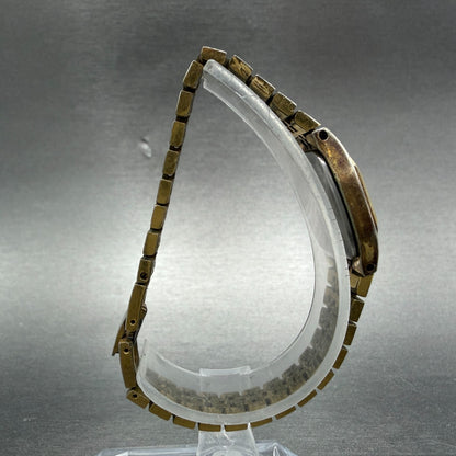 Seiko Watch Women 17mm Champagne Dial Gold Tone Octagon 5420-5420 New Battery8