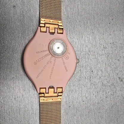 Swatch Skin Skinchic Watch Women 37mm Rose Gold Dial Pink SVUP100M New Battery10