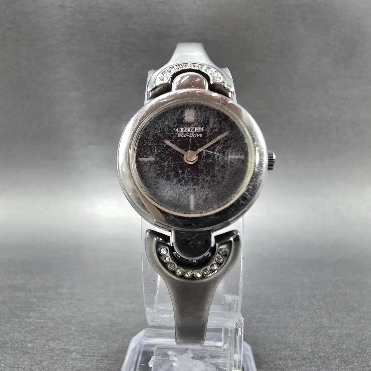 Citizen Eco-Drive Watch Women 23mm Black Dial Silver Tone B023-K006309 Works5