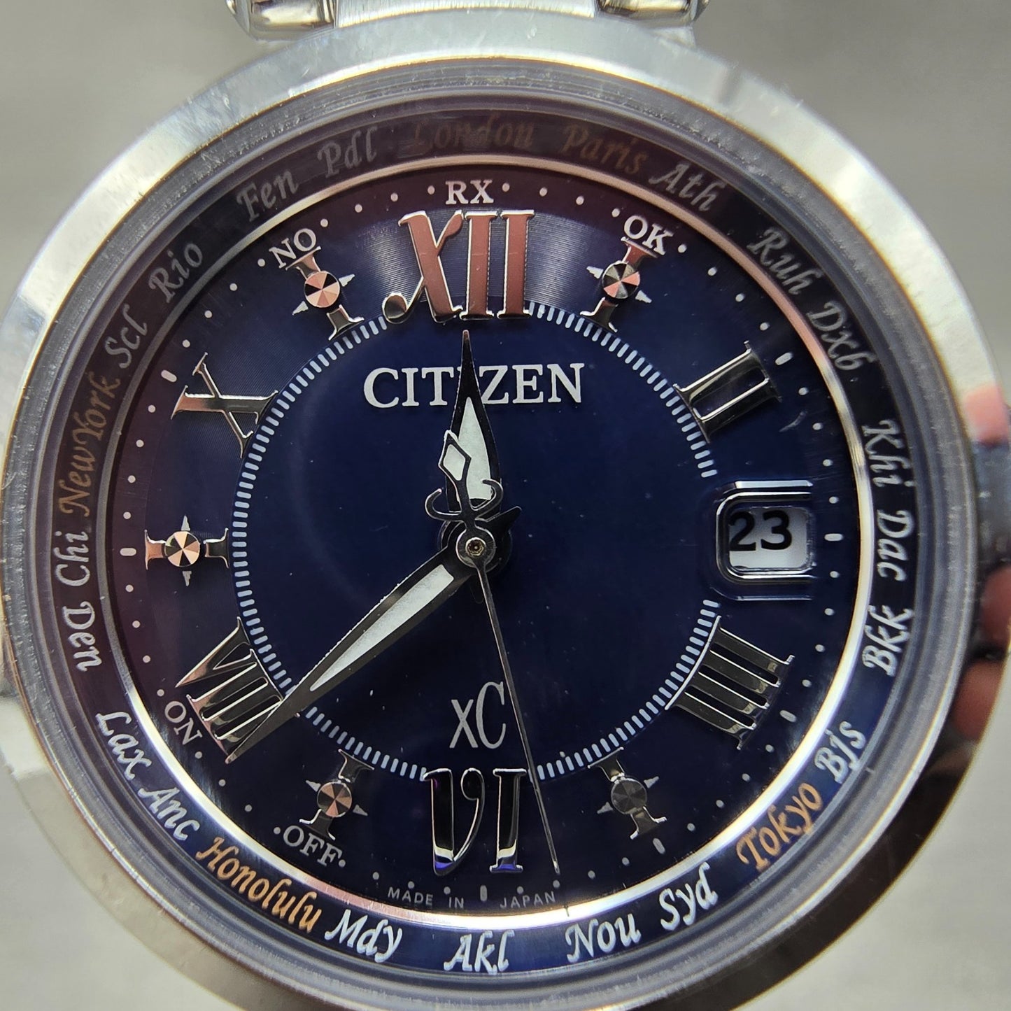 Citizen XC Solar Watch Women 28mm Blue Dial Steel Date Atomic H240-T019072 PARTS2