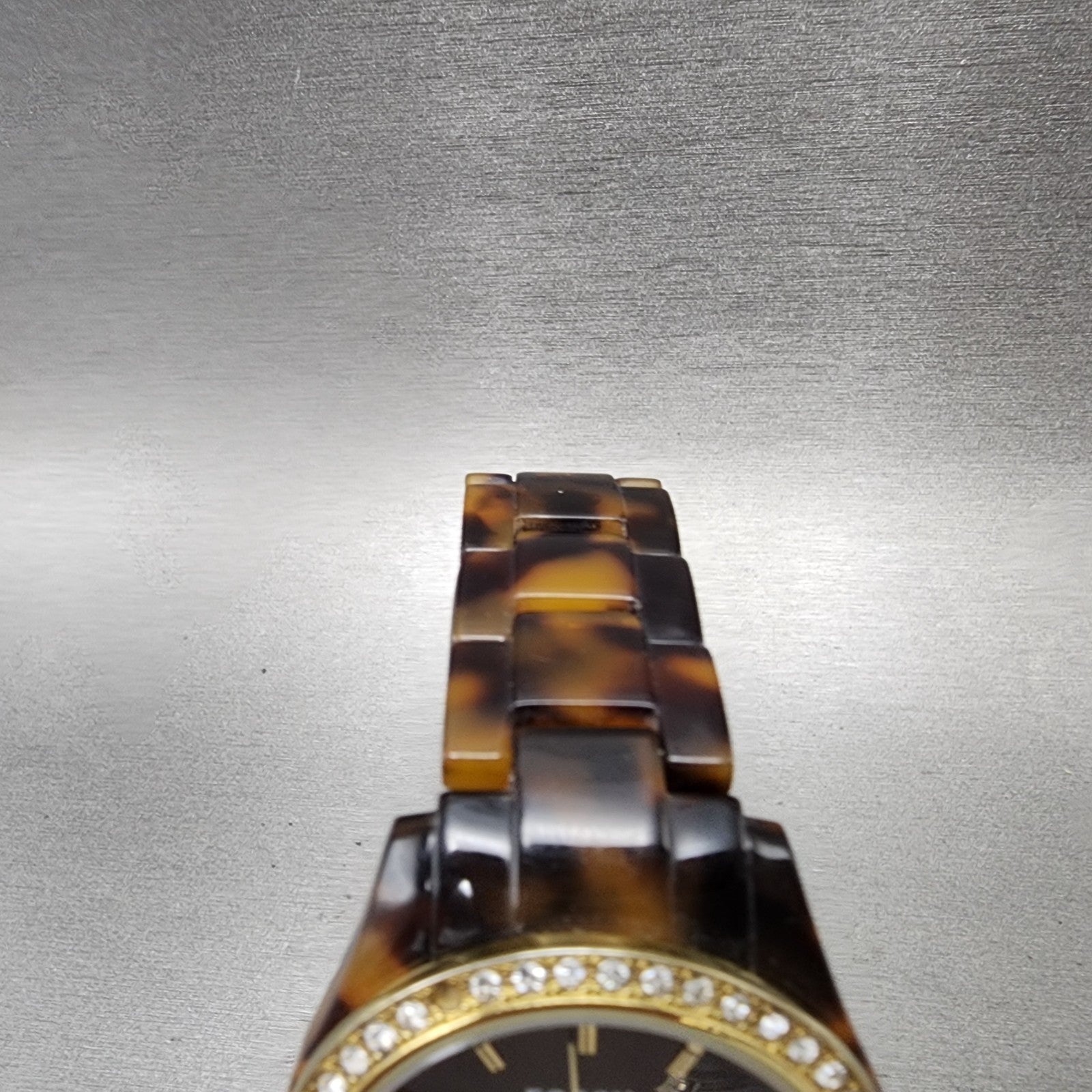 Fossil Stella Watch Women 37mm Brown Dial Brown Tortoise Daydate New Battery3