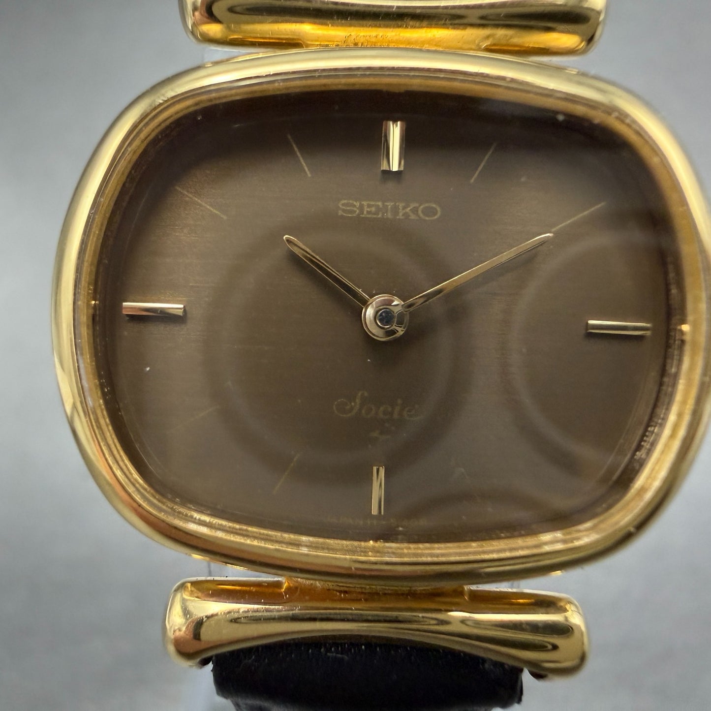 Seiko Watch Women 25mm Brown Dial Gold Tone Oval Manual Winds Runs 11-5020 VTG2