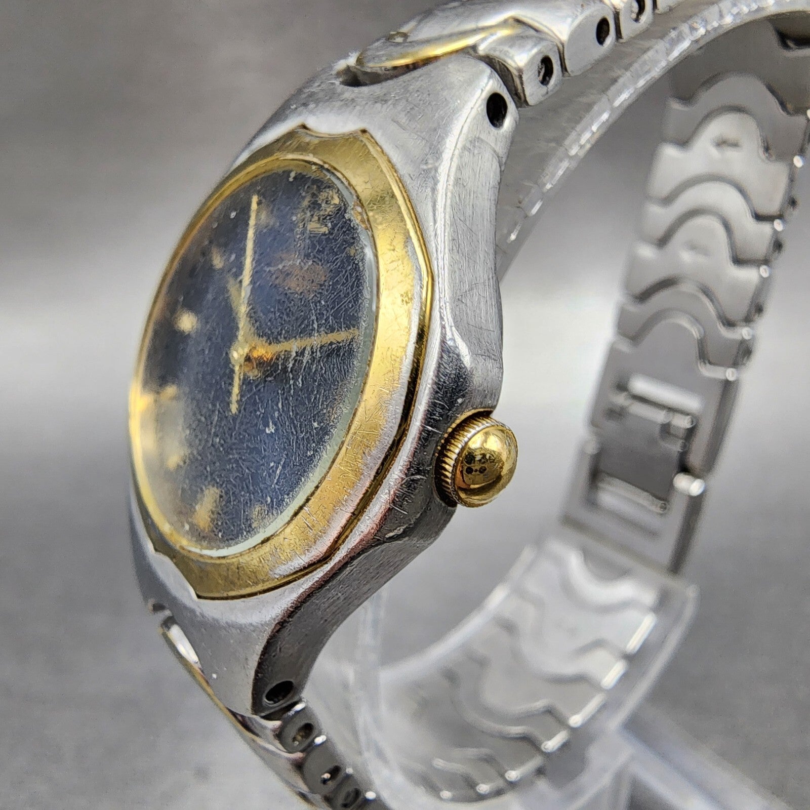 Citizen Watch Women 25mm Blue Dial Two Tone Date Round 1012S76183 New Battery2