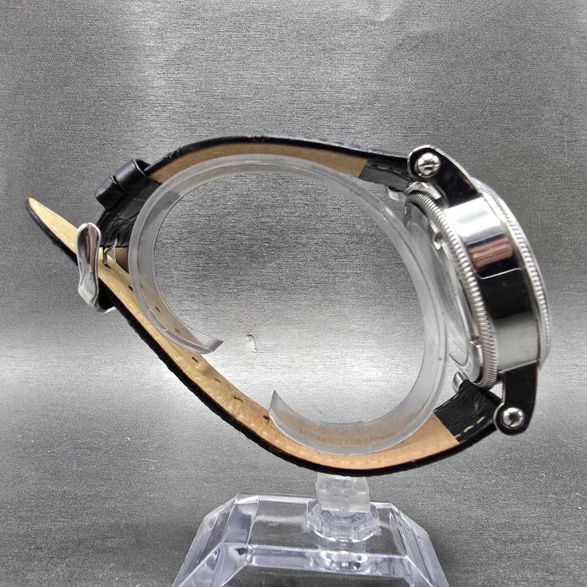 Stuare Skeleton Watch Men 42mm Silver Black Manual Wind 19891 Round PARTS9