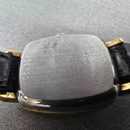 Bulova Accutron Watch Women 20mm White Dial Gold Plated Octagon VTG PARTS10