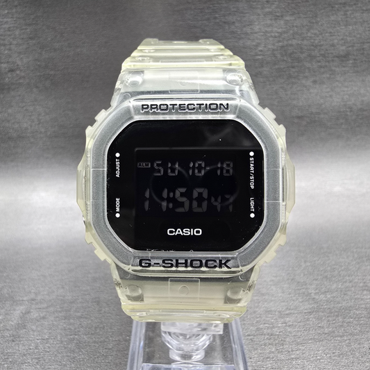 Casio G-Shock DW-5600SKE Watch Men 44mm Clear Case Chrono Alarm New Battery0