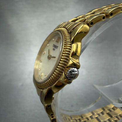 Tissot Watch Women 24mm MOP Dial Gold Tone Round C218/318C Round New Battery2