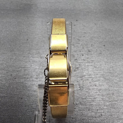Seiko Watch Women 17mm Gold Dial Gold Tone Oval 2P20-5259 New Battery Vintage7
