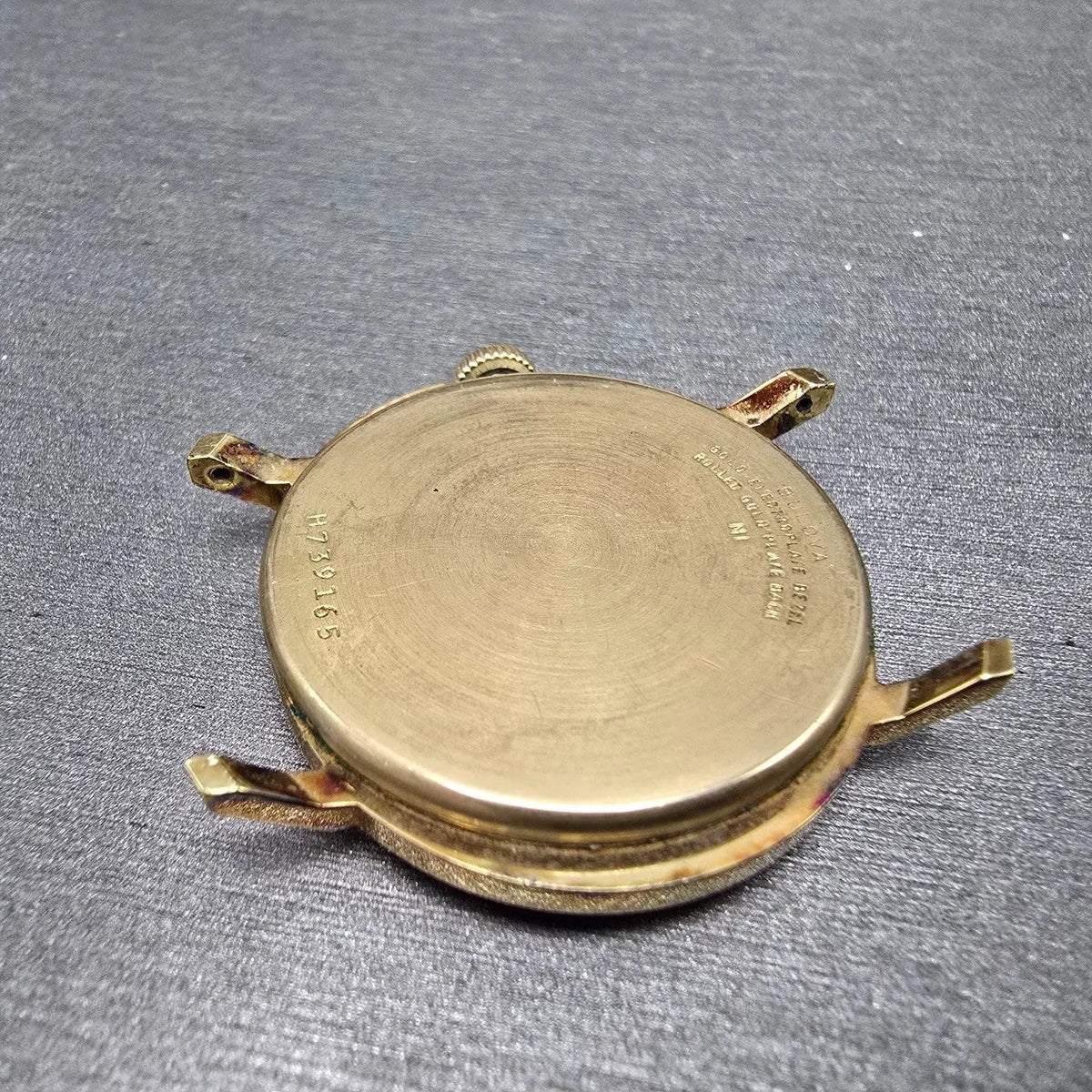 Bulova Watch Men 32mm Green Dial Gold Plated Manual Wind Round N1 PARTS12