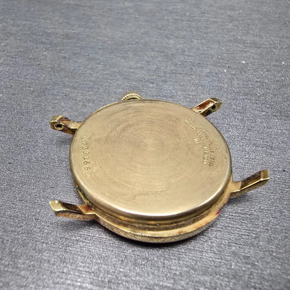 Bulova Watch Men 32mm Green Dial Gold Plated Manual Wind Round N1 PARTS12