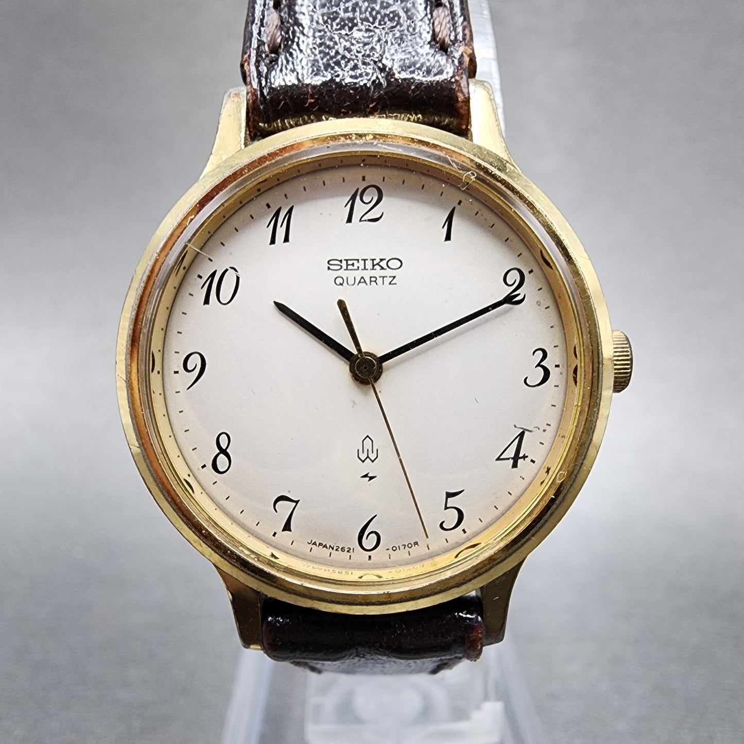 Seiko Watch Women 26mm White Dial Gold Tone Round 26210020 New battery VTG1