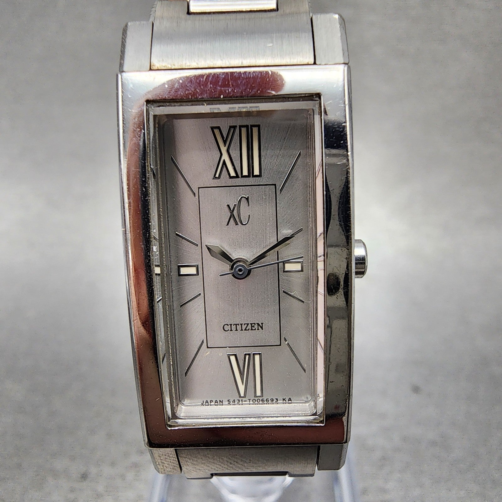 Citizen XC Tank Watch Women 16mm Silver Dial Silver Tone 5431t003982 NewBattery1