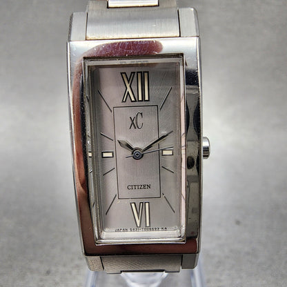 Citizen XC Tank Watch Women 16mm Silver Dial Silver Tone 5431t003982 NewBattery1