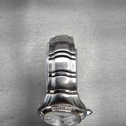 Bulova Watch Women 26mm MOP Dial Silver Tone Date Diamonds Round New Batt 96R103