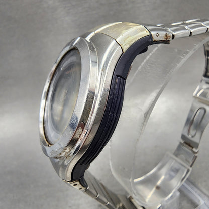 Casio Waveceptor Watch Men 41mm Digital Silver Tone Solar Alarm Chrono READ!!2