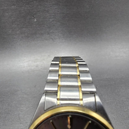 Seiko SQ Watch Men 34mm Silver Dial Two Tone Daydate 8123 PARTS NO CASE BACK6