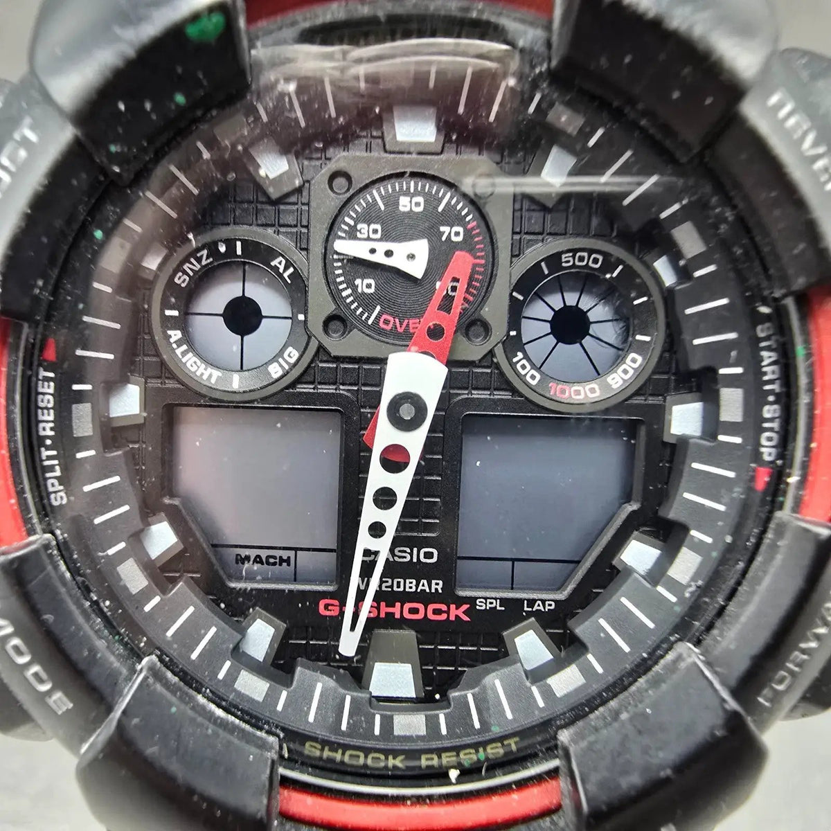 Casio G-Shock GA-100 Watch Men 50mm Black Red Analog Digital Alarm Chrono PARTS2